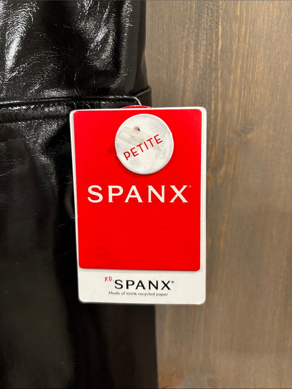 SPANX Black High-Waist Faux-Leather Leggings - Picture 2 of 3